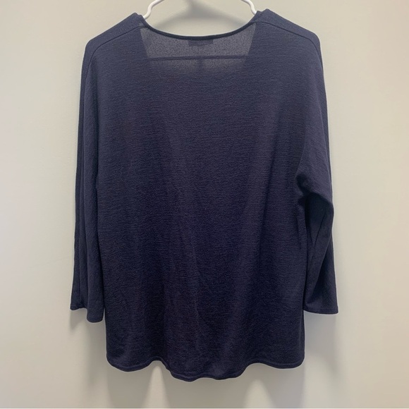 Aritzia Wilfred Free V Neck Sweater Lightweight Blue Rayon Blend - Picture 9 of 9